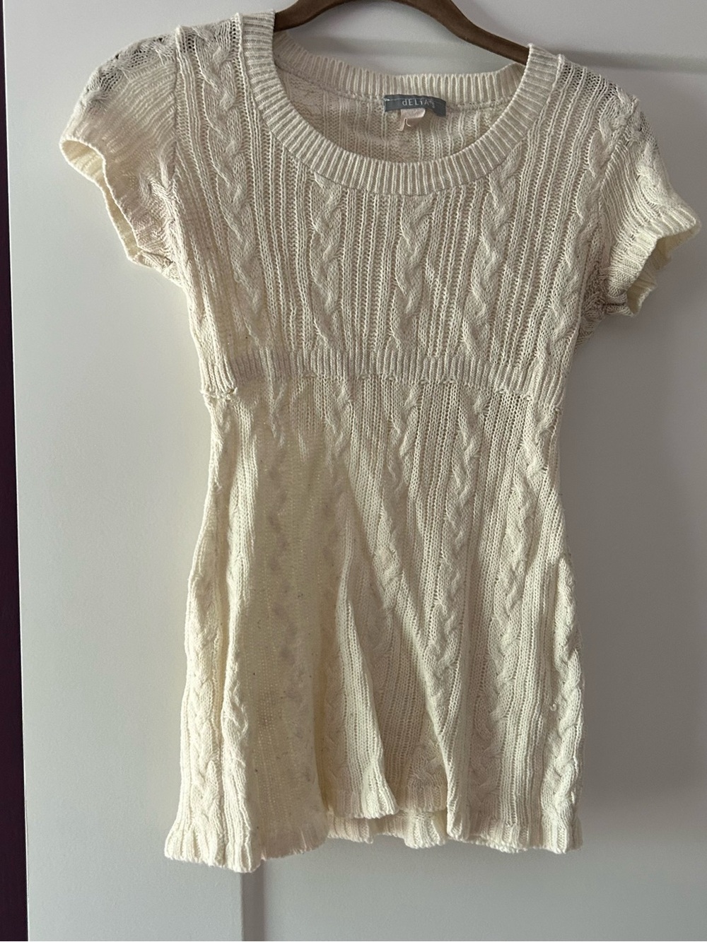 Delia’s White Cream Babydoll Sweater Top Y2K 00s XS